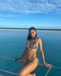 Mariah the Scientist hot animal print bikini