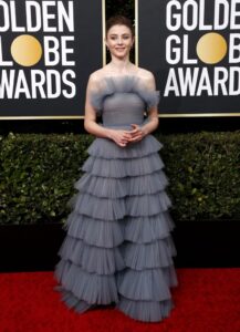 Thomasin McKenzie hot princess dress