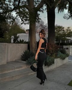 Francesca Farago hot black dress 