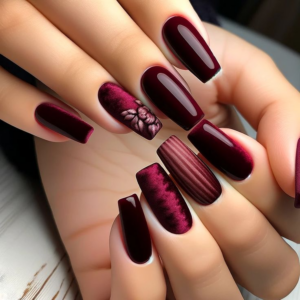 burgundy gel nail polish