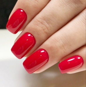 red gel nail polish 