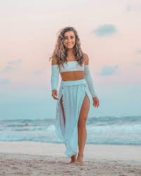 Demi Bagby sky blue dress