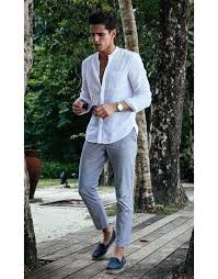 summer 2024 fashion trends white dress shirt grey pants