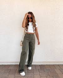 khakis and crop top