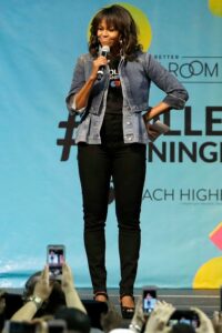 Michelle Obama casual outfit in black jeans