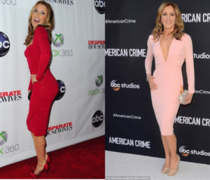 Felicity Huffman red caerpet dress