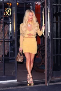 jessica simpson in a yellow dress