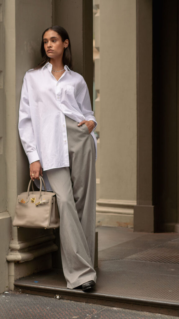 fashion basics with shoulder bag