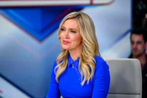 Kayleigh McEnany colored blue dress