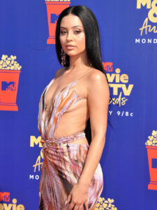 Alexa Demie side-cuts dress