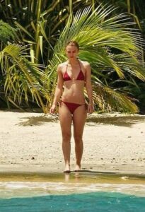 Keira Knightley red bikini