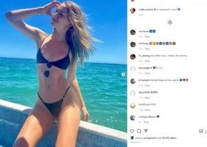 Mallory Eden in a tropical bikini