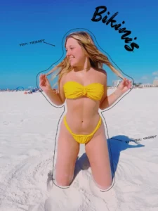 Jenna Davis yellow bikini wear