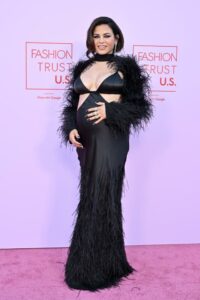 Jenna Dewan open top black gown