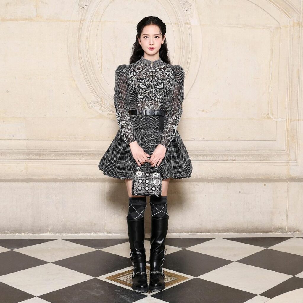 Blackpink's Jisoo in puffy mini dress Christian Dior Couture show