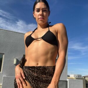 Kelsey Plum black bikini