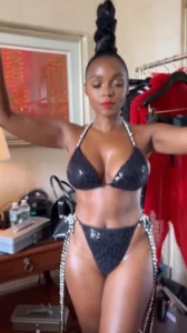 Janelle Monae black bikini