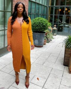 Janelle James evening gown