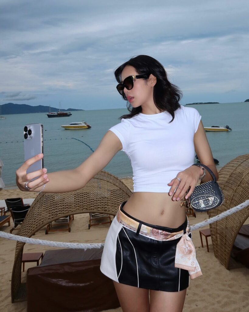 Lisa of Blackpink taking a selfie