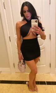 Kendra Lust black dress