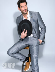 Tom Ellis stylish suits