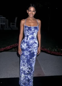 Halle Berry off-shoulder dress