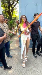 Sherlyn Chopra colorfest with her sleek dress