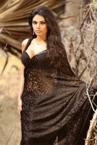 Sherlyn Chopra goldish dress