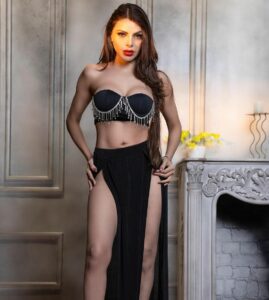 Sherlyn Chopra sexy black dress