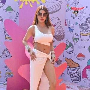 Sherlyn Chopra sexy white dress