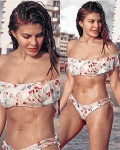 Jacqueline Fernandezn in a bech babe bikini