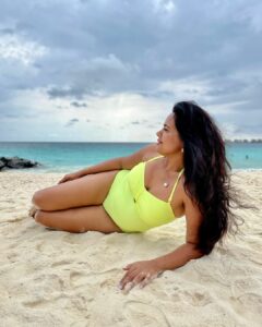 Sameera Reddy yellow bikini