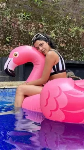 Shriya Pilgaonkar white and black bikini