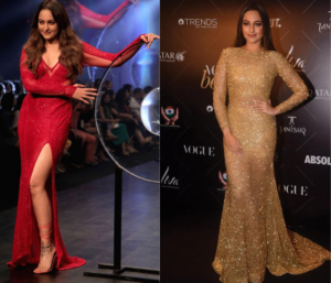 Sonakshi Sinha high slit fashion dresses