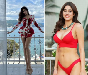  Janhvi Kapoor bikini red 