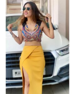 Neha Malik tailored crop top