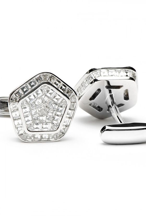  Pentagon Cufflinks with Baguette Diamonds from Jacob & Co.