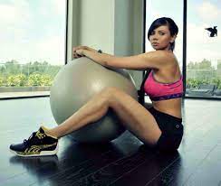 Sharmila Nicollet with her fitness wear