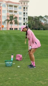 Sharmila Nicolett sexy in golf outfit