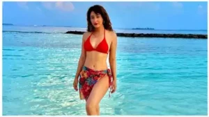 Falaq Naaz red bikini