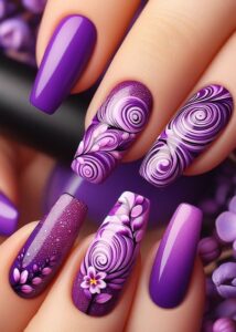 Purple Party Nails designs Top Multicolored nails Summer Manicure Ideas That Are Currently Trending Take A Look!