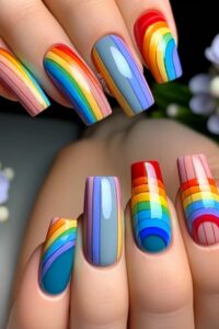 Bright Rainbow Nails to Brighten Your Day!