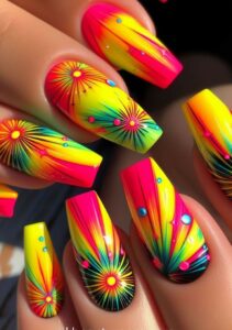Bright Neon Yellow Nails designs