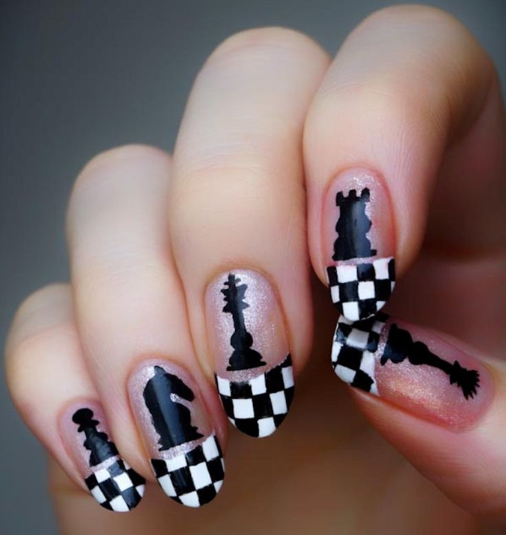 chess-inspired nail Art 2