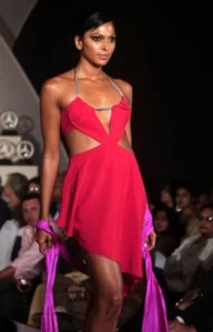 Nina Manuel hot red dress