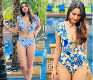 Nikita Dutta hot in floral bikini