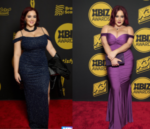 Natasha Nice decent red carpet dress