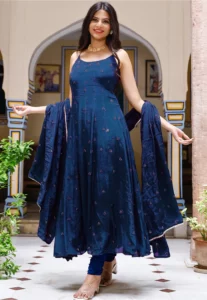 Royale blue Anarkali suit
