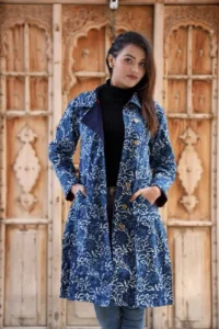 Blue floral print jacket
