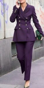 Purple Custom Woman Double Breasted Suits Office Ladies Women Suits For Woman Business Wedding Prom Trousers Formal Suit Outfits | Fashonation Dressing Classy as a Lady 2